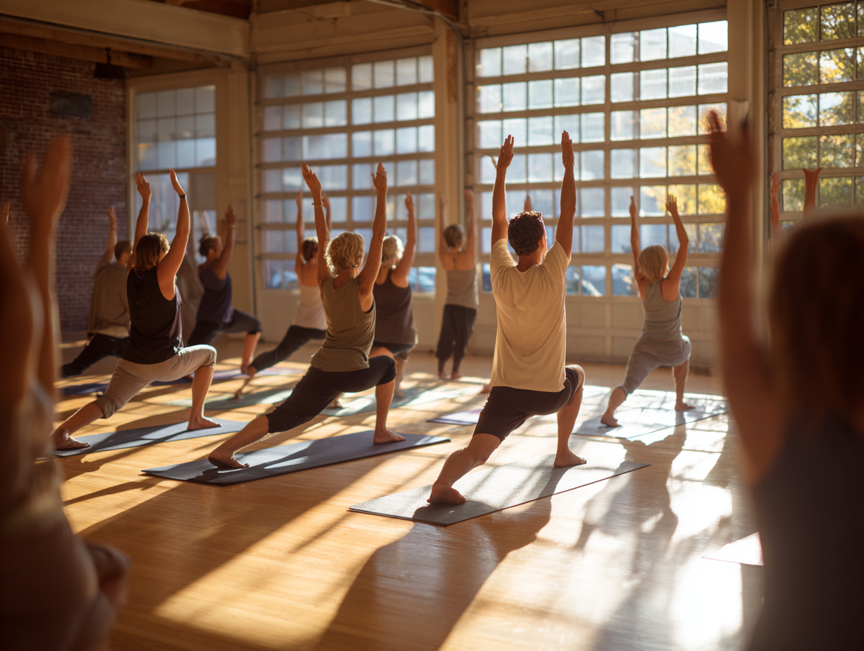 Жінка в позі лотоса на світанку